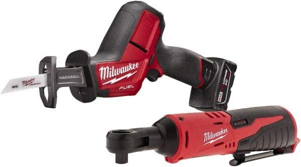 Milwaukee Tool - 12V, 0 to 3,000 SPM, Cordless Reciprocating Saw - 5/8" Stroke Length, 12" Saw Length, 1 Lithium-Ion Battery Included - A1 Tooling