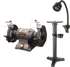 Jet - 10" Wheel Diam x 1" Wheel Width, 1-1/2 hp Grinder - 1" Arbor Hole Diam, 1 Phase, 1,720 Max RPM, 115 Volts - A1 Tooling