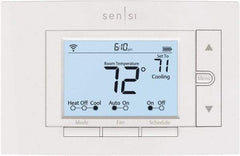 White-Rodgers - 50 to 99°F, 4 Heat, 2 Cool, Digital Programmable Wi-Fi Universal Thermostat - 20 to 30 Volts, 1.77" Inside Depth x 1.77" Inside Height x 5-1/4" Inside Width, Horizontal Mount - A1 Tooling