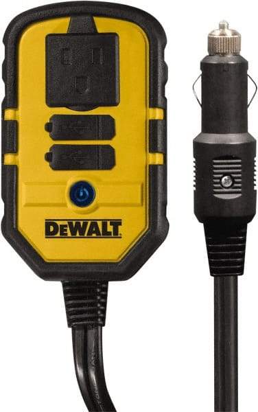 DeWALT - 1 Connection, 13.8 VDC Input, 120 VAC Output, 12 Amp Input Rating, 140 Peak Wattage, Power Inverter - 120 Watt Continuous Output Power - A1 Tooling