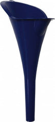 Funnel King - 1 Qt Capacity Polyethylene Funnel - 3-1/2" Mouth OD, 13/16" Tip OD, 11" Straight Spout, Blue - A1 Tooling