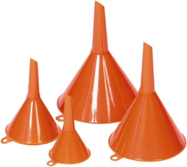 Funnel King - 0.31 Qt Capacity Polyethylene Funnel Set - Straight Spout, Orange - A1 Tooling