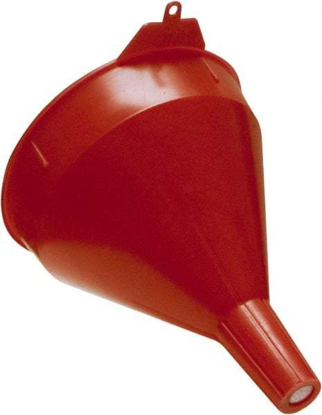 Funnel King - 2 Qt Capacity Polyethylene Funnel - 6-1/2" Mouth OD, 1-1/16" Tip OD, 2-3/8" Straight Spout, Red - A1 Tooling