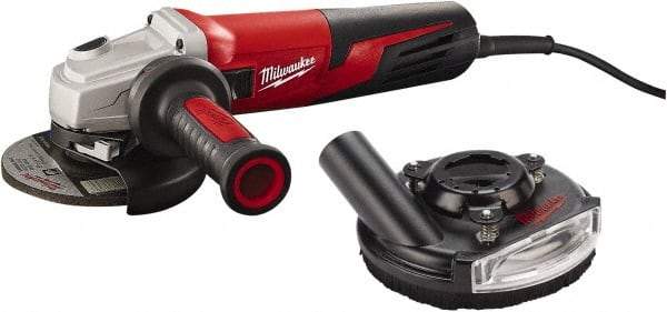 Milwaukee Tool - 5" Wheel Diam, 11,000 RPM, Corded Angle & Disc Grinder - 5/8-11 Spindle, 120 Volts, 13 Amps - A1 Tooling