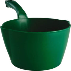 Remco - 64 oz Green Polypropylene Round Bottom Scoop - 8.3" Wide x 4-1/2" Deep Bowl, 5-1/2" Handle Length, 13" OAL - A1 Tooling