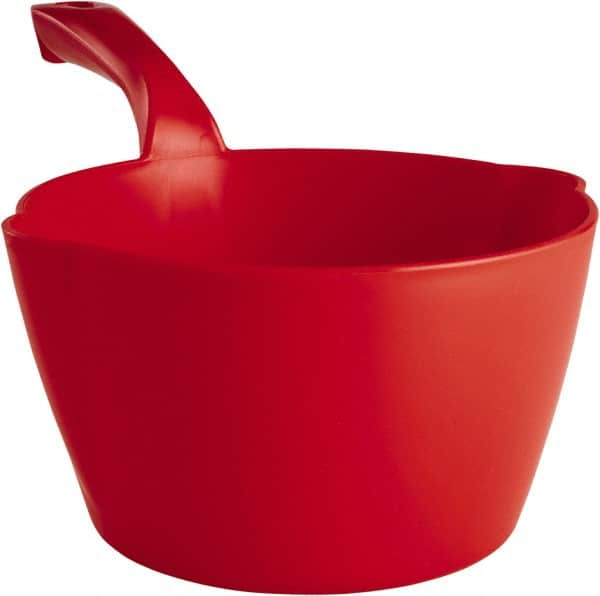 Remco - 64 oz Red Polypropylene Round Bottom Scoop - 8.3" Wide x 4-1/2" Deep Bowl, 5-1/2" Handle Length, 13" OAL - A1 Tooling