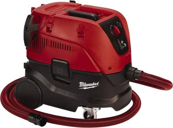 Milwaukee Tool - 8 Gal Plastic Tank, Electric Powered Wet/Dry Vacuum - 1.96 Peak hp, 120 Volt, 21 Amps, 13' Hose Fitting - A1 Tooling