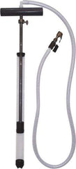 LiquiTube - 12.8 Strokes per Gal, 1/8" Outlet, 0.46 GPM, Aluminum, Brass, PVC & Plastic Hand Operated Drum Pump - 10 oz per Stroke, 22-1/4" OAL, For 5 Gal Drums, For Tire Sealants - A1 Tooling