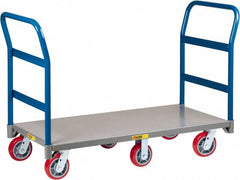 Little Giant - 3,600 Lb Capacity Steel 6-Wheeled Platform Truck - Steel Deck, 30" OAW, 48" Platform Length x 9" Platform Height, Polyurethane Casters - A1 Tooling