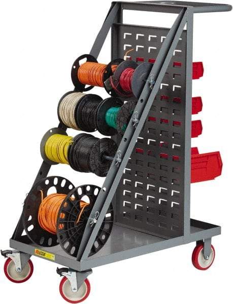 Little Giant - 600 Lb Capacity, 18" Wide x 32" Long x 46-1/4" High Wire Spool Cart - 1 Shelf, Steel, Polyurethane Casters - A1 Tooling