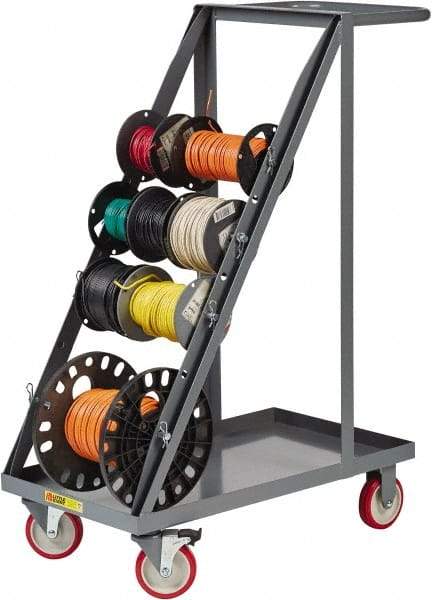 Little Giant - 600 Lb Capacity, 18" Wide x 32" Long x 46-1/4" High Wire Spool Cart - 1 Shelf, Steel, Polyurethane Casters - A1 Tooling