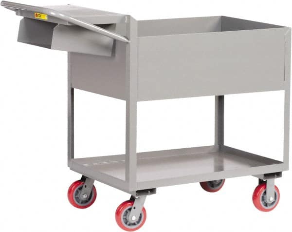 Little Giant - 3,600 Lb Capacity, 18" Wide x 46" Long x 41" High Deep Shelf Cart - 2 Shelf, Steel, Polyurethane Casters - A1 Tooling