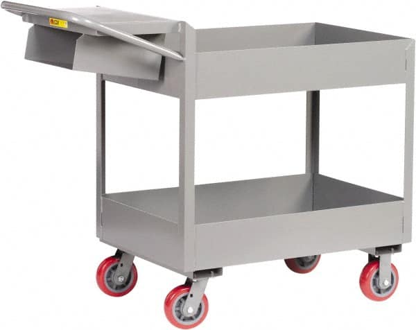 Little Giant - 3,600 Lb Capacity, 24" Wide x 64" Long x 41" High Deep Shelf Cart - 2 Shelf, Steel, Polyurethane Casters - A1 Tooling