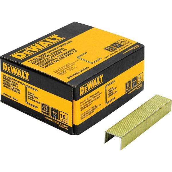 DeWALT - 3/4" Long x 1/16" Wide, 16 Gauge Crowned Construction Staple - Steel, Galvanized Finish - A1 Tooling