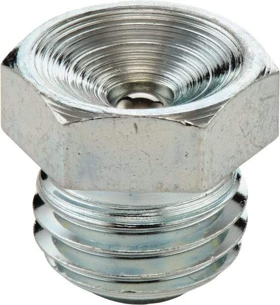 Umeta - Straight Head Angle, 3/4-14 NPTF Steel Flush-Style Grease Fitting - Zinc Plated Finish - A1 Tooling