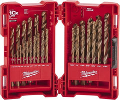 Milwaukee Tool - 1/16 to 1/2", 135° Point, Bright Finish, Cobalt Maintenance Length Drill Bit Set - A1 Tooling