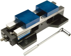 Jergens - 6" Jaw Width, 17-1/2" Max Jaw Opening, Manual Self Centering Vise - 10,100 Max Operating psi, 8.055" Stroke Length, 22" OAL x 8" OAW x 4" OAH - A1 Tooling