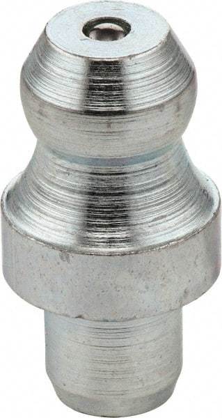 Umeta - Straight Head Angle, M6 Drive-In Steel Drive-In Grease Fitting - 8mm Hex, 15mm Overall Height, 5.5mm Shank Length, Zinc Plated Finish - A1 Tooling