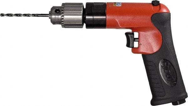 Sioux Tools - 1/4" Reversible Keyed Chuck - Pistol Grip Handle, 1,800 RPM, 12 LPS, 0.5 hp, 90 psi - A1 Tooling