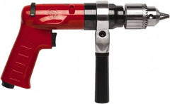 Chicago Pneumatic - 1/2" Reversible Keyed Chuck - Pistol Grip Handle, 900 RPM, 32 LPS, 0.5 hp - A1 Tooling