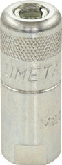 Umeta - 1-1/2" Long, 1/8 Thread, Zinc Plated Steel Grease Gun Coupler - NPT (F) Thread - A1 Tooling