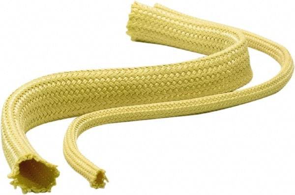 Atlantex - 1-1/2" ID Yellow Braided Cut-Resistant Sleeve for Hoses - 50' Long, -320 to 320°F - A1 Tooling