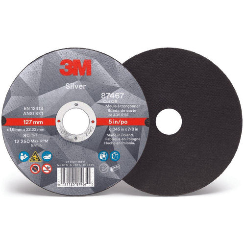 3M Silver Cut-Off Wheel 87468 T27 5″ x .045″ × 7/8″ - A1 Tooling