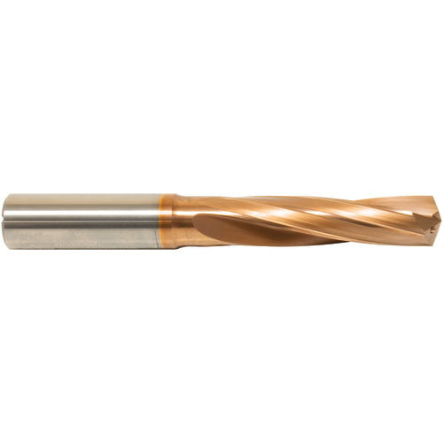 ‎O Dia. x 3/8″ Shank × 1-11/16″ Flute Length × 3″ OAL, 3xD, 135°, ZrCN, 2 Flute, External Coolant, Round Solid Carbide Drill Series/List #NG04