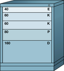 Midrange-Standard Cabinet - 5 Drawers - 30 x 28-1/4 x 37-3/16" - Multiple Drawer Access - A1 Tooling