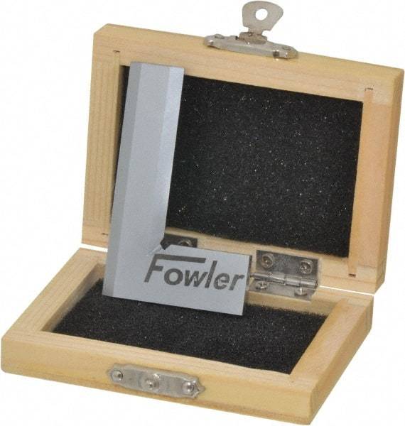 Fowler - 2-3/8" Blade Length, 1-3/8" Base Length Tool Steel Square - 0.0001" Accuracy, Beveled Edge - A1 Tooling