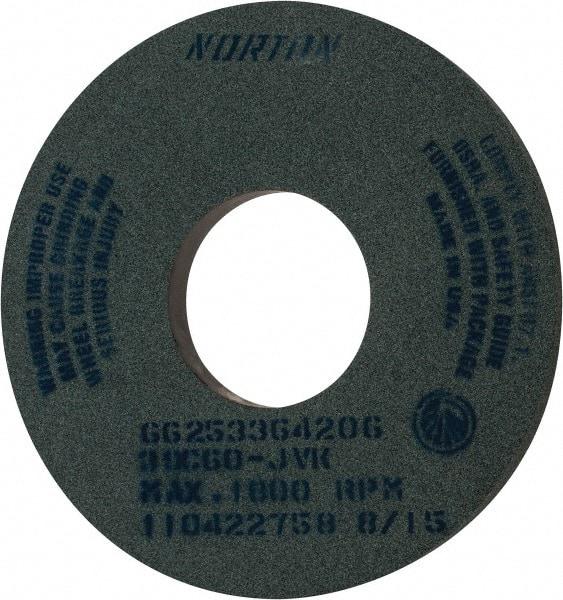 Norton - 14" Diam x 5" Hole x 1" Thick, J Hardness, 60 Grit Surface Grinding Wheel - Silicon Carbide, Type 1, Medium Grade, 1,800 Max RPM, Vitrified Bond, No Recess - A1 Tooling