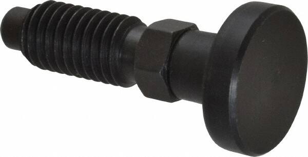 Gibraltar - 1/2-13, 1" Thread Length, 0.31" Max Plunger Diam, 0.5 Lb Init to 1.75 Lb Final End Force, Knob Handle Plunger - Delrin Knob, 1-1/4" Body Length, 1" Length Under Head/Shoulder, 1/4" Plunger Projection - A1 Tooling