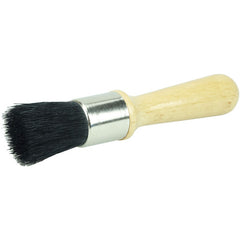 1″ Stencil Brush, China Bristle, 1-3/8″ Trim Length, Lacquered Wood Handle - A1 Tooling