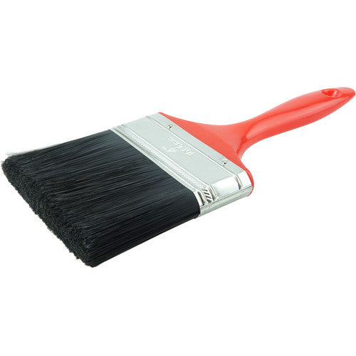 4″ Industrial Varnish Brush, Black Polyester, 2-3/4″ Trim Length, Red Plastic Handle - A1 Tooling