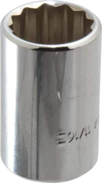 Blackhawk by Proto - 11/16", 1/2" Drive, Standard Hand Socket - 12 Points, 1-1/2" OAL, Chrome Finish - A1 Tooling