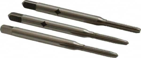 Cleveland - #3-56 UNF, 3 Flute, Bottoming, Plug & Taper, Bright Finish, High Speed Steel Tap Set - Right Hand Cut, 1-13/16" OAL, 1/2" Thread Length - A1 Tooling