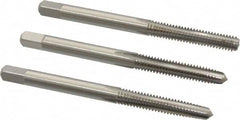 Cleveland - #8-32 UNC, 4 Flute, Bottoming, Plug & Taper, Bright Finish, High Speed Steel Tap Set - Right Hand Cut, 2-1/8" OAL, 0.38" Thread Length - A1 Tooling