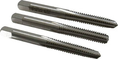 Cleveland - 1/4-20 UNC, 4 Flute, Bottoming, Plug & Taper, Bright Finish, High Speed Steel Tap Set - Right Hand Cut, 63.5mm OAL, 0.63" Thread Length - A1 Tooling