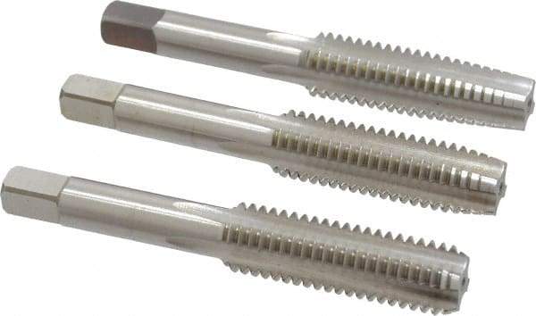 Cleveland - 1/2-13 UNC, 4 Flute, Bottoming, Plug & Taper, Bright Finish, High Speed Steel Tap Set - Right Hand Cut, 3-3/8" OAL, 0.94" Thread Length - A1 Tooling