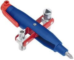 Knipex - 1 Piece Cabinet Key - 3 to 5mm Two-Way Key Bit Capacity, 5, 6, 8mm Square Capacity, 9mm Triangular Capacity - A1 Tooling