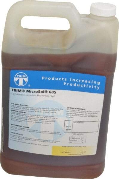 Master Fluid Solutions - Trim MicroSol 685, 1 Gal Bottle Cutting & Grinding Fluid - Semisynthetic, For Machining - A1 Tooling