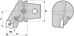 Kennametal - Left Hand Cut, Size KM63, CN.. Insert Compatiblity, External Modular Turning & Profiling Cutting Unit Head - 38mm Ctr to Cutting Edge, 60mm Head Length, Through Coolant, Series Kenloc - A1 Tooling