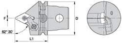 Kennametal - Neutral Cut, Size KM63, DN.. Insert Compatiblity, External Modular Turning & Profiling Cutting Unit Head - 60mm Head Length, Through Coolant, Series Kenloc - A1 Tooling