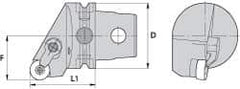 Kennametal - Right Hand Cut, Size KM63, RN.. Insert Compatiblity, Internal Modular Turning & Profiling Cutting Unit Head - 43mm Ctr to Cutting Edge, 60mm Head Length, Through Coolant, Series Kenloc - A1 Tooling