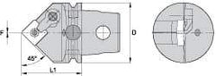 Kennametal - Neutral Cut, Size KM63, SN.. Insert Compatiblity, External Modular Turning & Profiling Cutting Unit Head - 60mm Head Length, Through Coolant, Series Kenloc - A1 Tooling