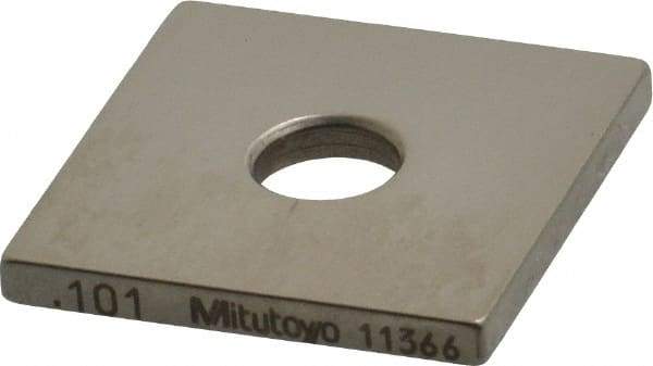 Mitutoyo - 0.101" Square Steel Gage Block - Accuracy Grade 0, Includes Certificate of Inspection - A1 Tooling