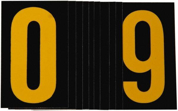 Made in USA - Letter Label - Legend: 0-9, English, Yellow & Black - A1 Tooling