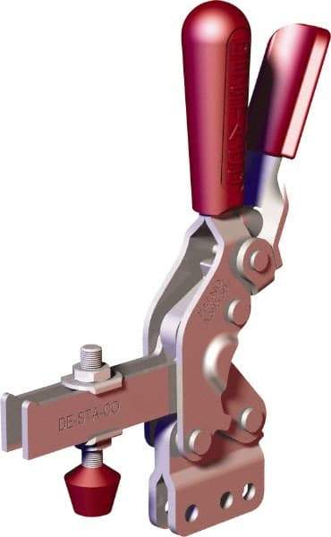 De-Sta-Co - 1,000 Lb Holding Capacity, Vertical Handle, Manual Hold Down Toggle Clamp - 64° Handle Movement, 76° Bar Opening, U-Bar, Straight Base, Carbon Steel - A1 Tooling