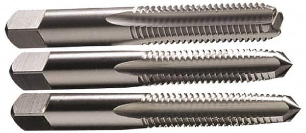 Hertel - #0-80 UNF, 2 Flute, Bottoming, Plug & Taper, Bright Finish, High Speed Steel Tap Set - 1-5/8" OAL, 2B/3B Class of Fit - A1 Tooling