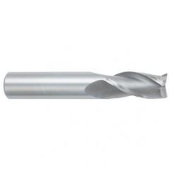 16mm Dia. x 89mm Overall Length 3-Flute Square End Solid Carbide SE End Mill-Round Shank-Center Cutting-Uncoated - A1 Tooling